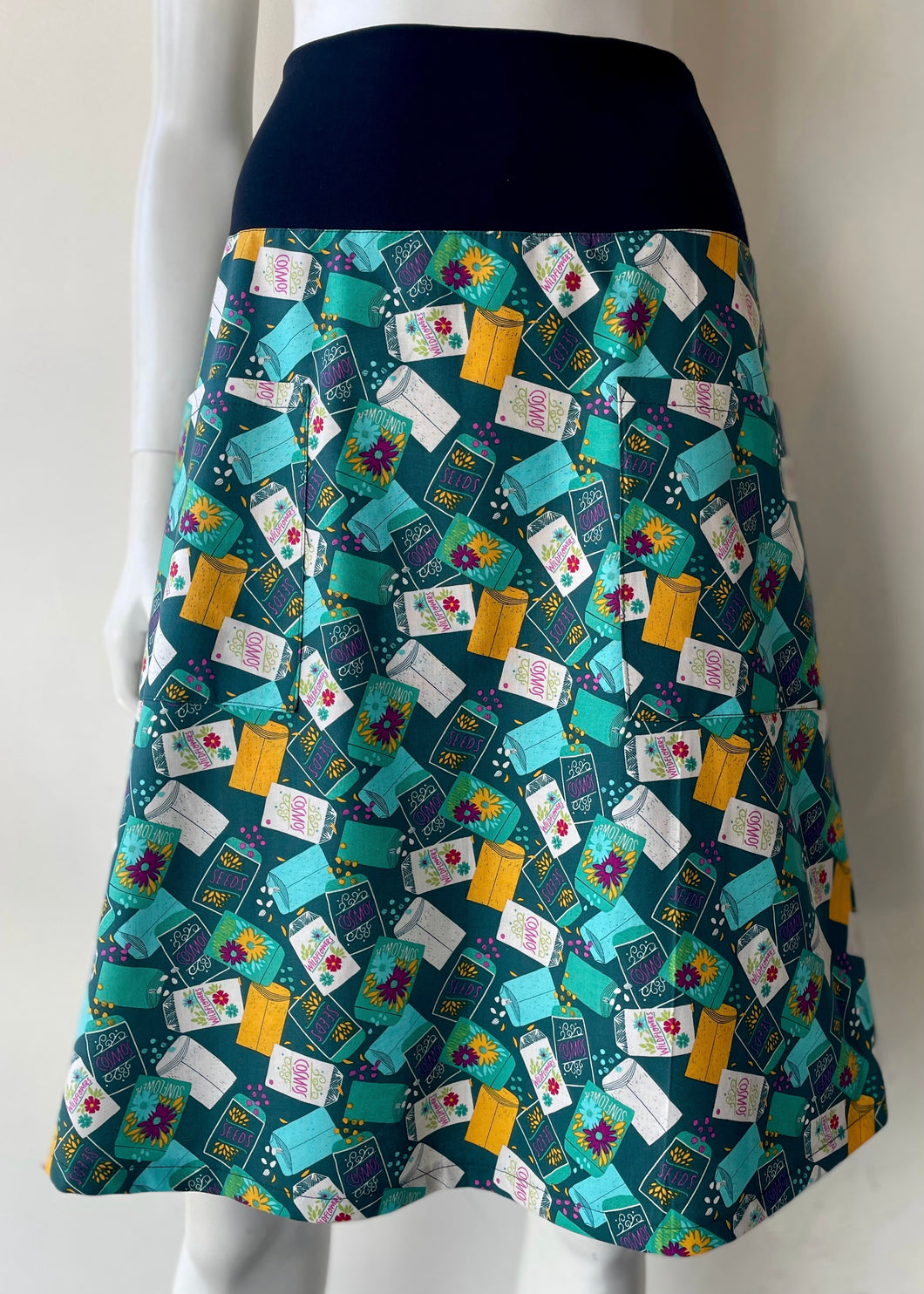 Flare Skirt - Seed Packet/Teal