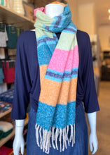Load image into Gallery viewer, Winter Scarf - Stripe/Green/Pink