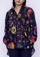 Load image into Gallery viewer, Anoushka Shirt - Bright Blooms, Navy