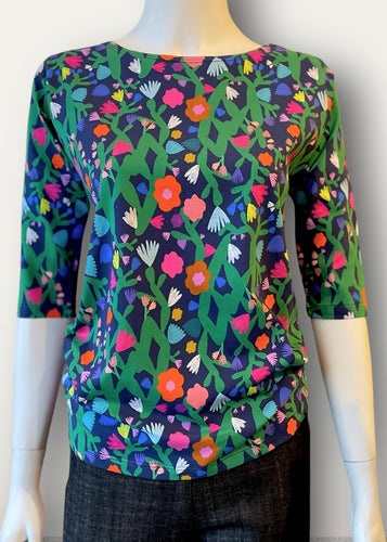 Bloomin’  Boat Neck Tee - Navy