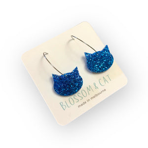 Cat hoop earrings - Asstd