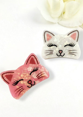 Hair Claw Clip, Smiling Cat