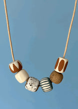 Load image into Gallery viewer, Ceramic Beaded Necklace - Rust ZigZag/Speckle