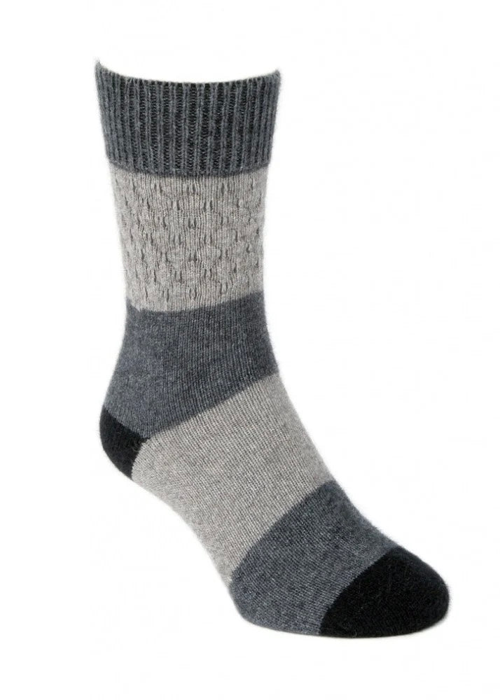 Possum/Merino Gecko Sock - Silver
