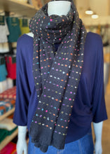 Load image into Gallery viewer, Winter Scarf - Spots/Black