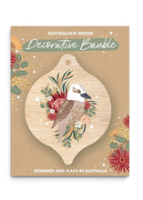 Load image into Gallery viewer, Wooden Hanging Bauble Decoration - Kookaburra Floral