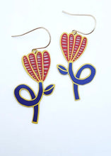 Load image into Gallery viewer, Tulip Earrings - Red/Blue