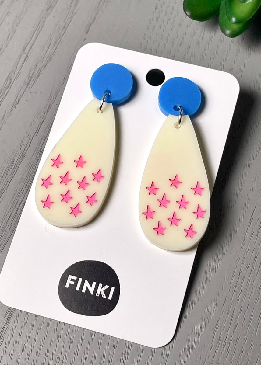 Starry Drops - Ivory/Pink/Blue – Finki Handmade