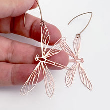 Load image into Gallery viewer, Dragonfly Earrings - Rose Gold