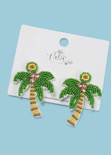 Load image into Gallery viewer, Beaded Palm Tree Earrings