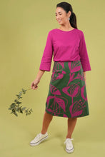 Load image into Gallery viewer, Ivy Skirt, Long - Cerise/Woodcut