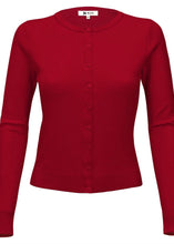 Load image into Gallery viewer, Crew Neck Cardi - Red