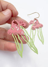 Load image into Gallery viewer, Gumnut/Leaf Dangles - Green/Salmon