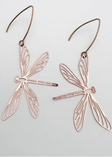 Load image into Gallery viewer, Dragonfly Earrings - Rose Gold