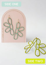 Load image into Gallery viewer, Dandy Line Earrings, Mint/Honeydew