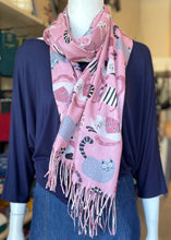 Load image into Gallery viewer, Winter Scarf - Cats/Pink