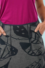 Load image into Gallery viewer, Avril Skirt, Long - Woodcut Floral, Chambray/Navy
