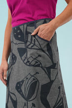 Load image into Gallery viewer, Avril Skirt, Long - Woodcut Floral, Chambray/Navy
