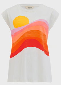 Chrissy Relaxed Tank - Sunset Waves