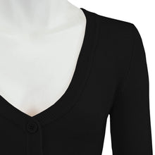 Load image into Gallery viewer, V-Neck Bolero Cardi - Black