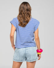Load image into Gallery viewer, Bellissimo Tee - Blue Stripe