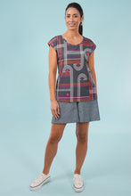 Load image into Gallery viewer, Bobby Top - Checkers/Pink