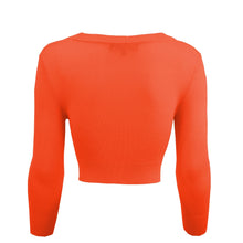 Load image into Gallery viewer, V-Neck Bolero Cardi - Fiesta Orange