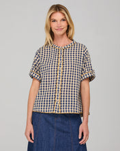 Load image into Gallery viewer, Josie Shirt - Navy Spliced Seersucker