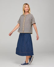 Load image into Gallery viewer, Josie Shirt - Navy Spliced Seersucker