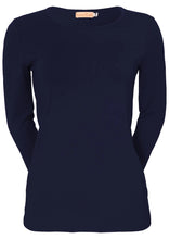 Load image into Gallery viewer, Round Neck L\S Top - Navy