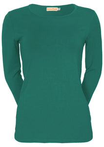 Round Neck L\S Top - Jade