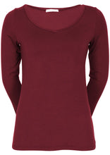 Load image into Gallery viewer, V- Neck L\S Top - Maroon