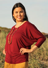 Load image into Gallery viewer, Batwing Top - Maroon