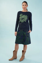 Load image into Gallery viewer, Boat Neck PL Top - Jap Floral, Metallic Green/Navy