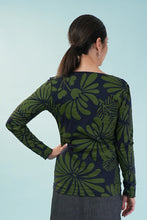 Load image into Gallery viewer, Boat Neck AL Top - Jap Floral, Green/Navy