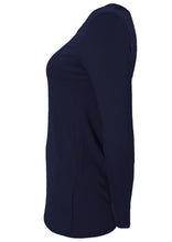 Load image into Gallery viewer, Round Neck L\S Top - Navy