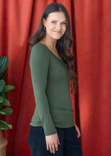 Load image into Gallery viewer, V-Neck L\S Top - Olive