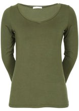 Load image into Gallery viewer, V-Neck L\S Top - Olive