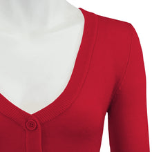 Load image into Gallery viewer, V-Neck Bolero Cardi - Red