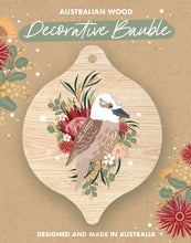 Load image into Gallery viewer, Wooden Hanging Bauble Decoration - Kookaburra Floral