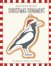 Load image into Gallery viewer, Wooden Hanging Bauble Decoration - Magpie Hat