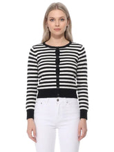 Load image into Gallery viewer, Stripe Cardi - Blk/Ivory
