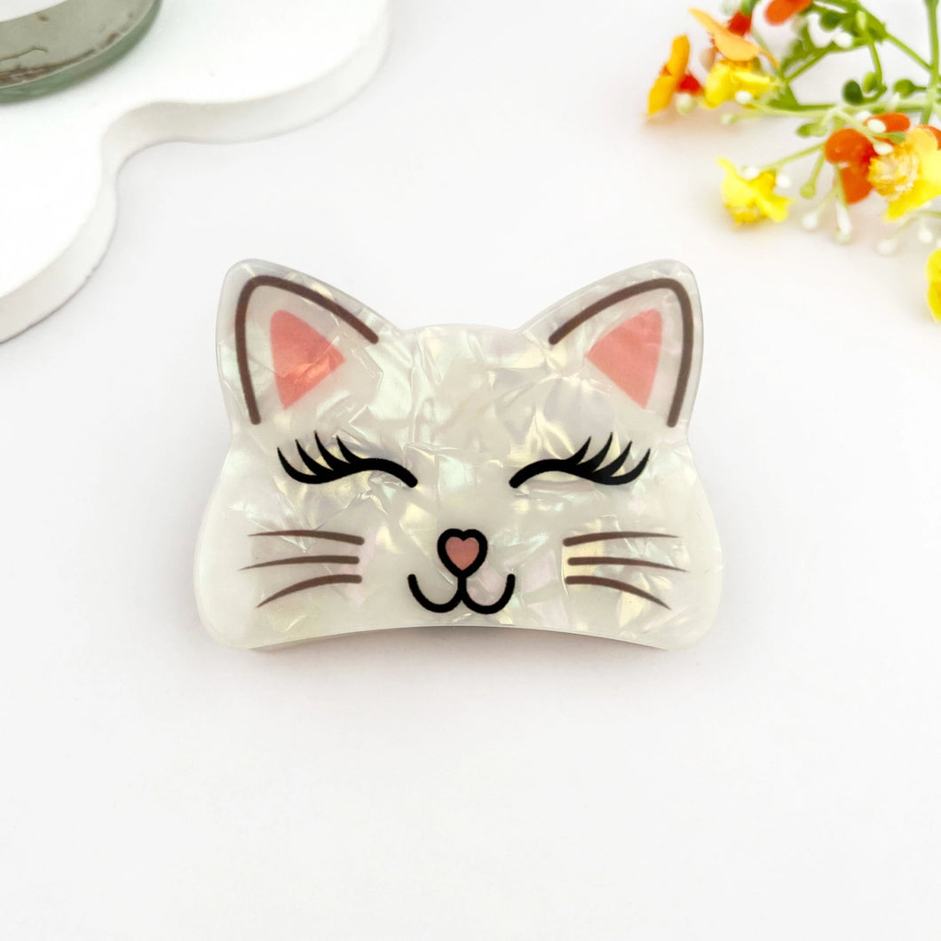 Hair Claw Clip, Smiling Cat