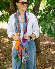 Load image into Gallery viewer, Bella Botanical Scarf - Blue