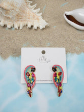 Load image into Gallery viewer, Parrot, Beaded Rhinestone Earrings