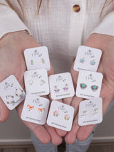 Load image into Gallery viewer, Mini, Silver Cat Studs