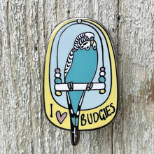 Load image into Gallery viewer, I Love Budgies Enamel Pin