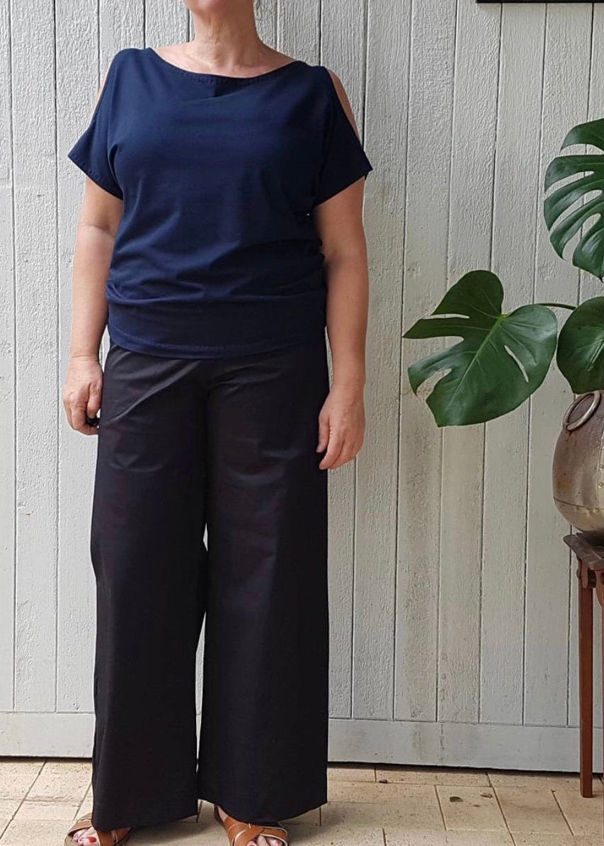 Black drill linea pant