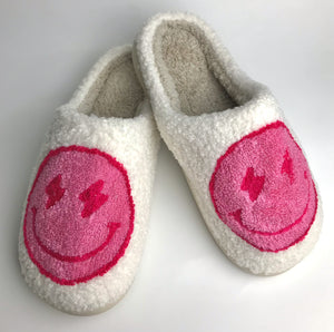 Happy Face Slippers - Pink