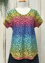 Load image into Gallery viewer, Boxy tee in Neon Leopard